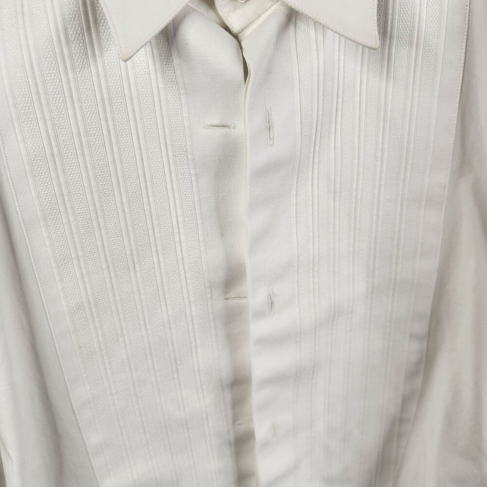 Dolce & Gabbana Mens White Cotton Long Sleeve Poplin Bib Tuxedo Shirt 15 - 38 - Picture 4 of 7